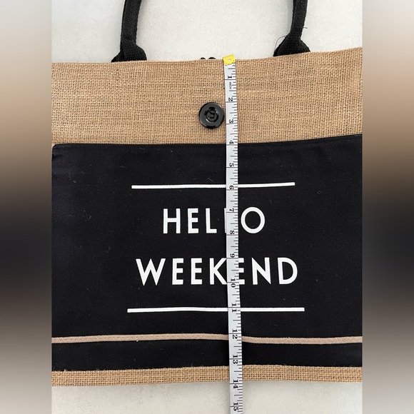 Las Vegas Hello Weekend/ Burlap tote bag/ Water resistant - Picture 5 of 8